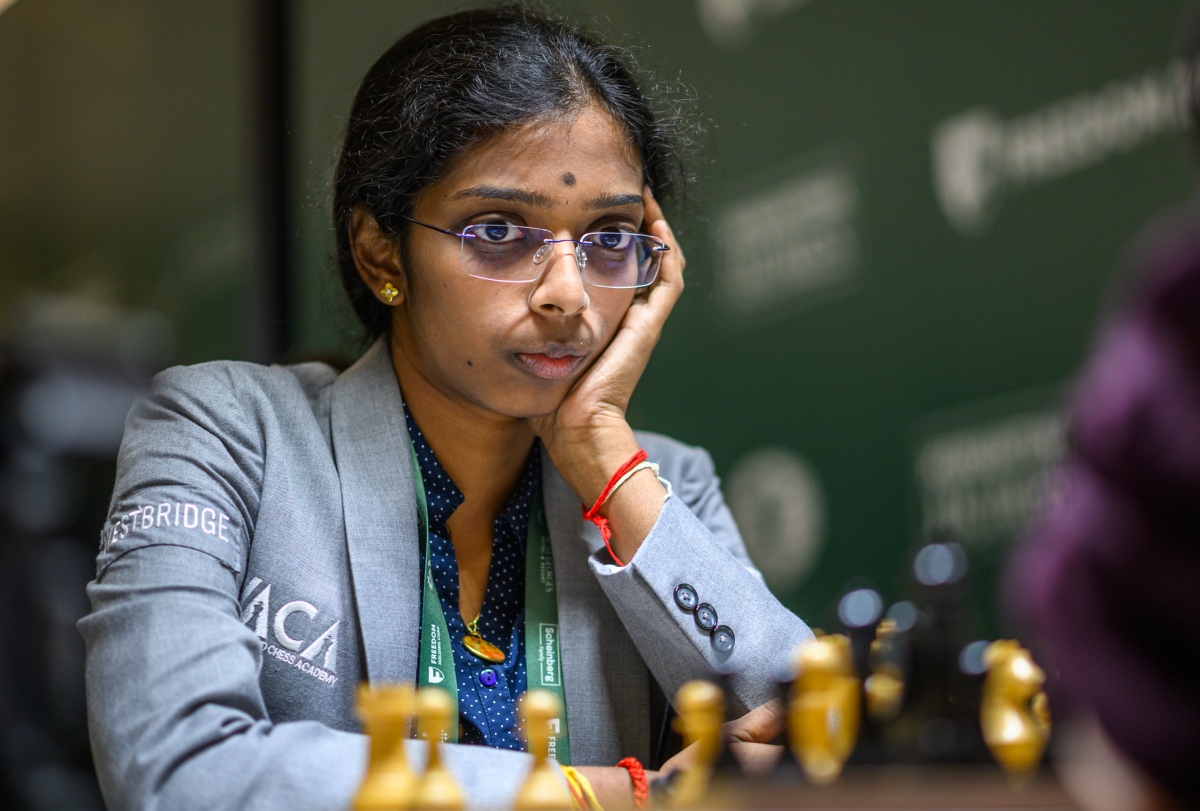R Vaishali after winning the 2026 Women's Candidates